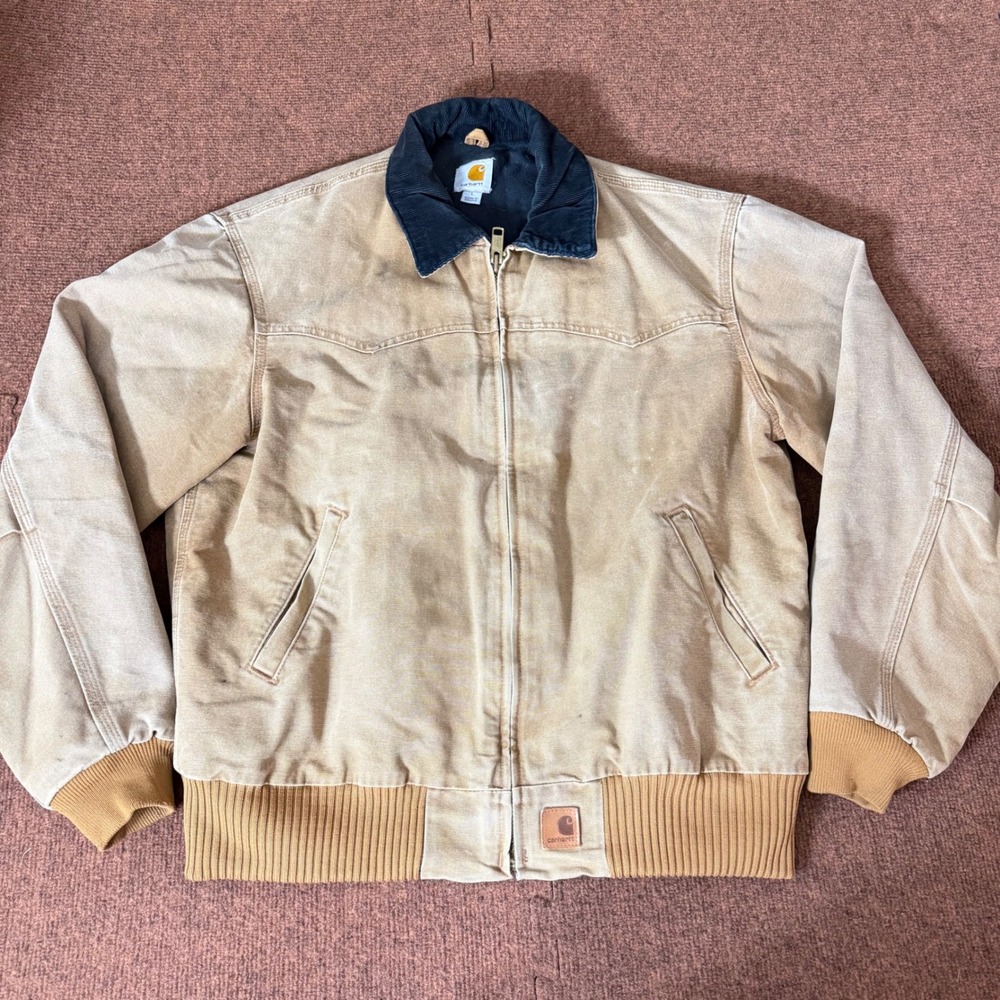 Carhartt J14 211 Santa Fe Sandstone Duck Jacket Tan Brown Mens Large L‎ Vintage